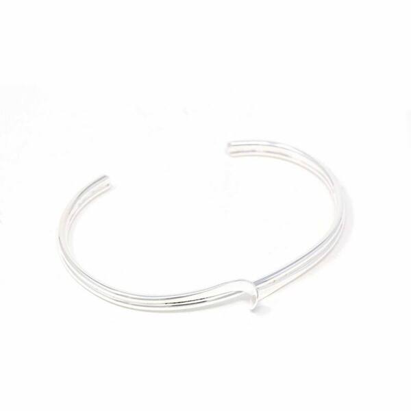 slide 1 of 2, Handmade Silver Single Twist Cuff