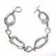 preview thumbnail 1 of 0, Handmade Silver and Mother-of-Pearl Rings Link Bracelet