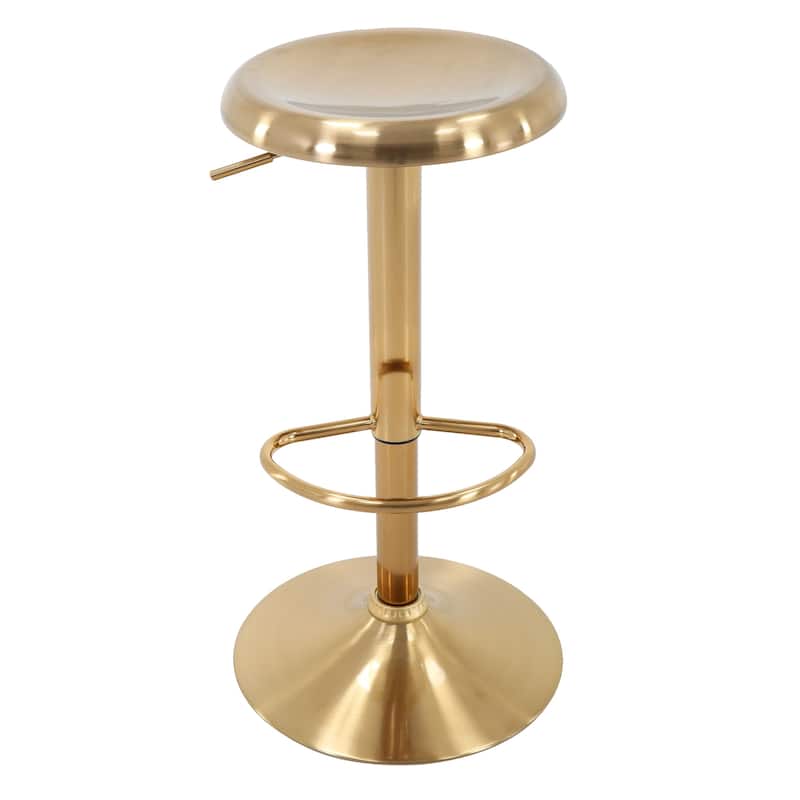 Adjustable Height Barstool in Chromed Finish - Gold