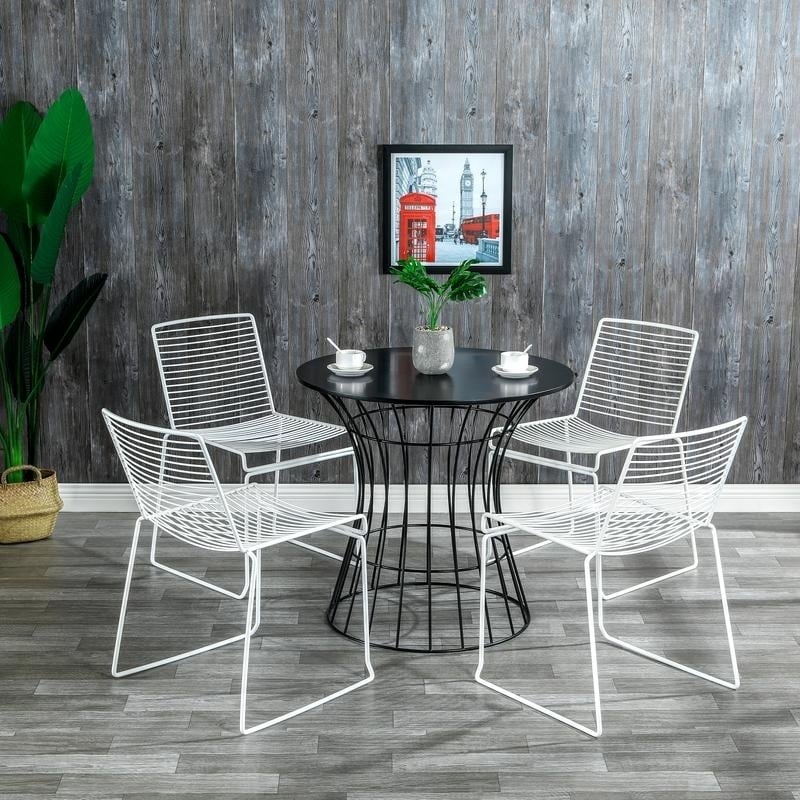 Shop Nordic Style Wire Metal Dining Chairs Home Patio Furniture Kitchen Chairs Set Of 2 On Sale Overstock 28096597