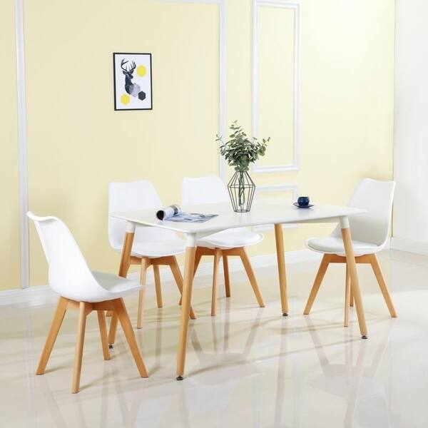 Shop 4pcs Modern Style Dining Chairs Shell Lounge Plastic