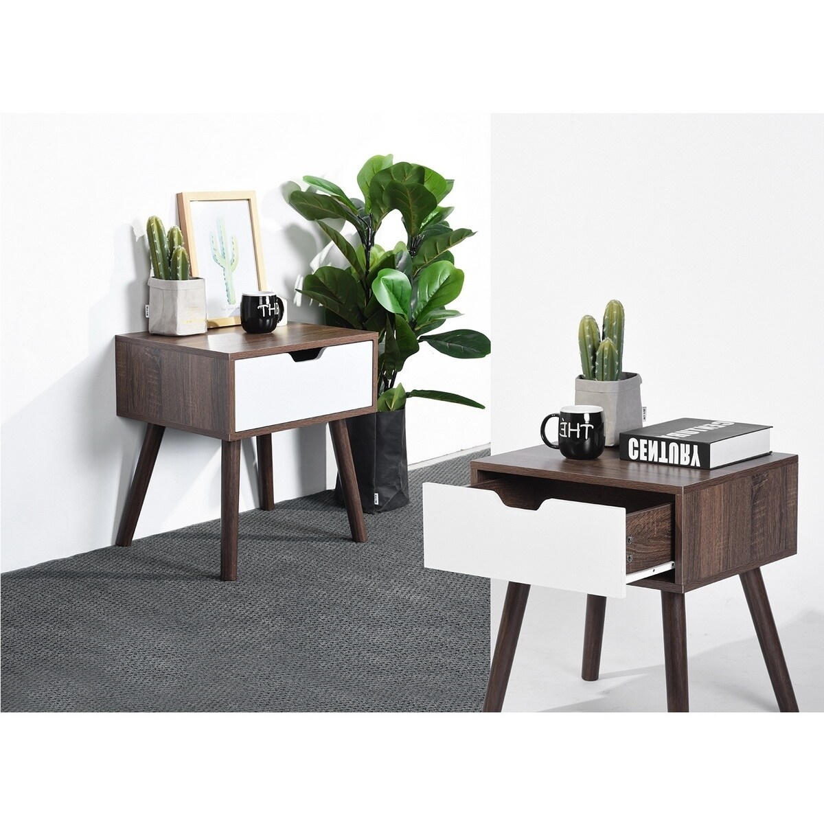 Shop Furniturer Mid Century Modern End Table Coffee Table With