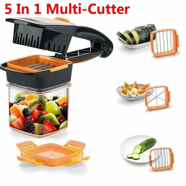 5pcs/Set Multifunction Fruit Vegetable Cutter Stainless Steel Crater NEO#ur 