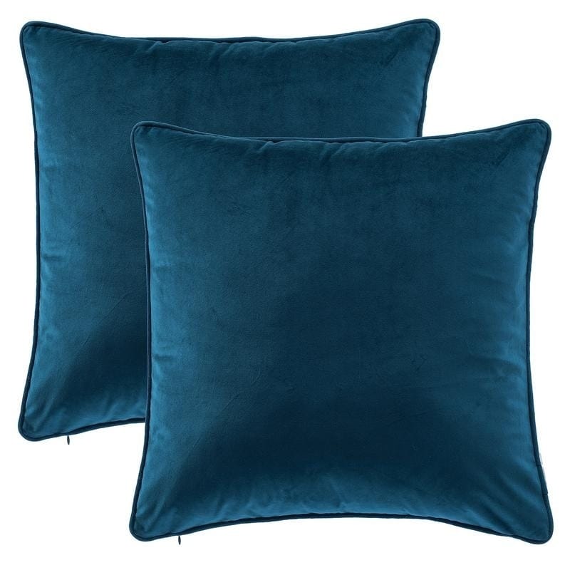 Teal Throw Pillow Case Vintage Floral Elements Square Cushion Cover 20 Inches