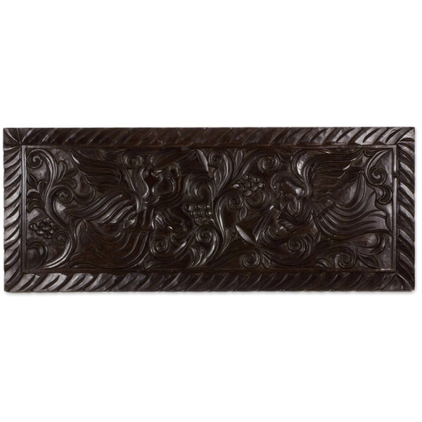 Angels with Trumpets Wood relief panel