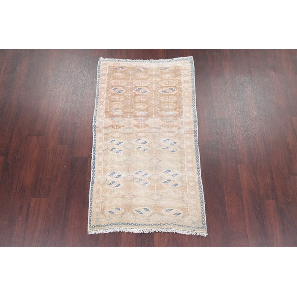 One Of A Kind Persian Faded Hand Knotted Distressed Oriental Persian Faded Hand Knotted Distressed