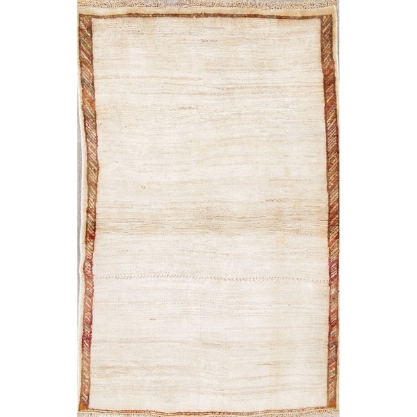 Solid Gabbeh Hand Knotted Wool Contemporary Persian Area Rug - 5'0" x 3'2"