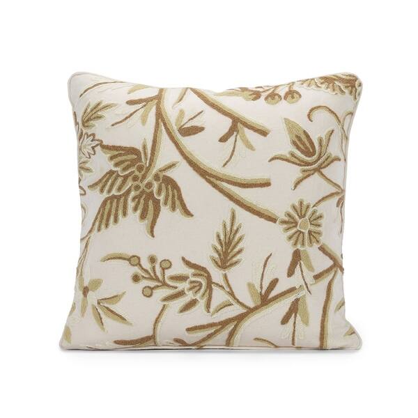 Shop Exclusive Fabrics Chantal Cotton Crewel Embroidered Cushion