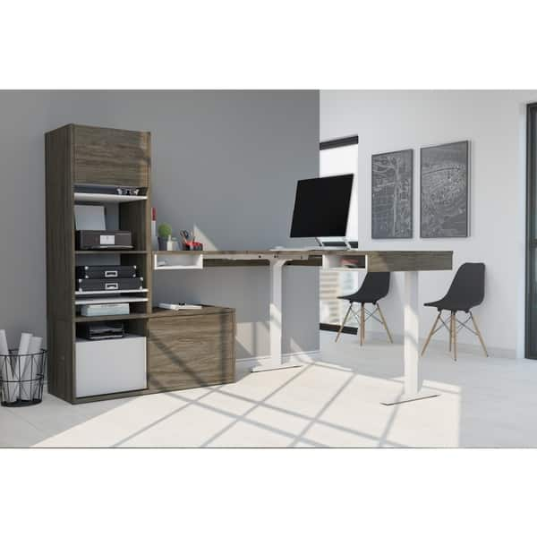 Shop Strick Bolton Cubiles Adjustable L Shaped Desk With Storage