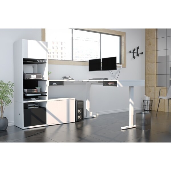 Storage Tower and Dual Monitor Arm 