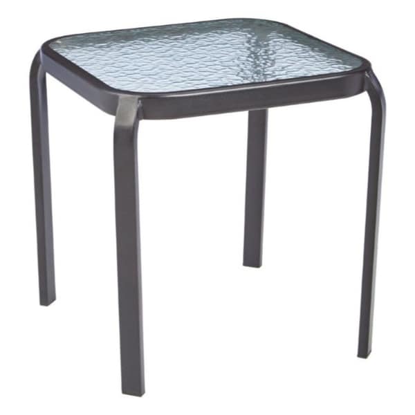 Living Accents Black Metropolitan Round Glass End Table
