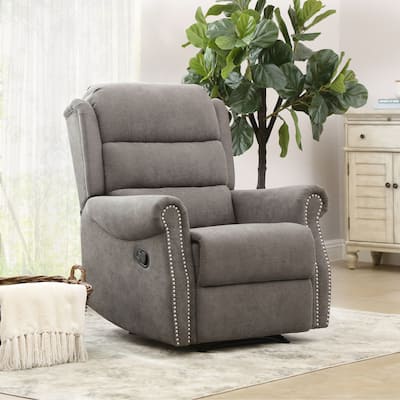 Abbyson Charleigh Fabric Nailhead Recliner