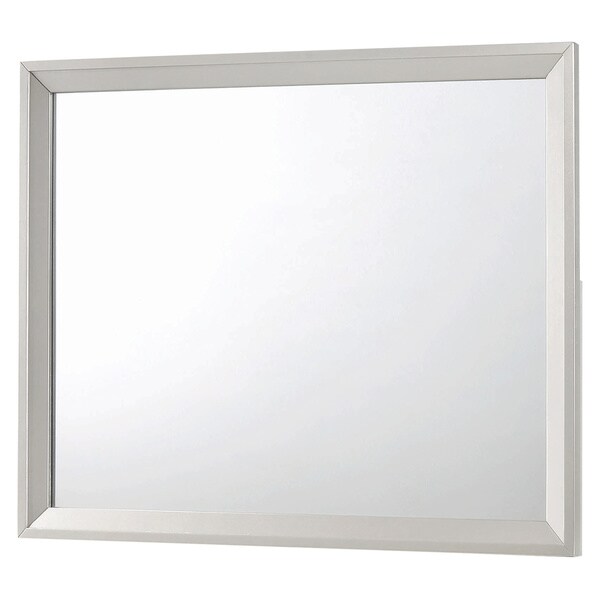 Silver Orchid Adoree Metallic Sterling Finish Wood Frame Mirror - Metallic Sterling - 45.75" x 1.25" x 35.75"