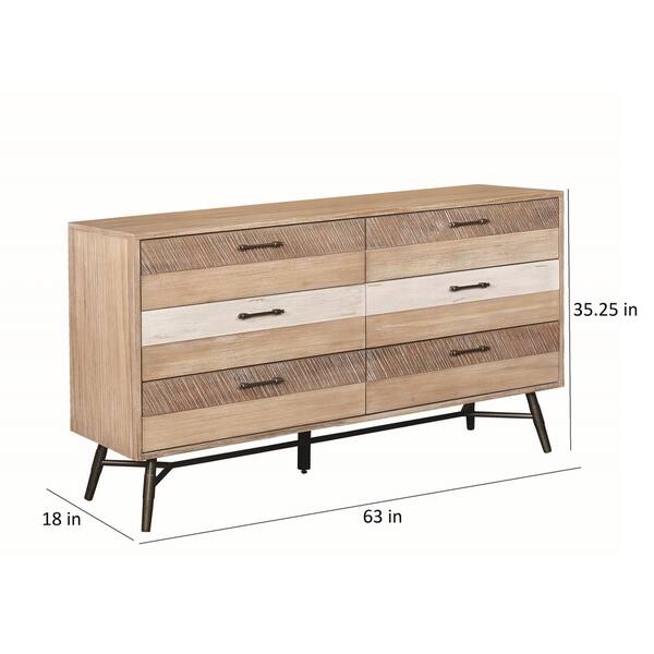 Shop Carbon Loft Verdun Rough Sawn Multi 6 Drawer Dresser On