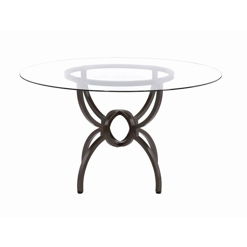 Coaster Furniture Aviano Gunmetal Bold Base Dining Table