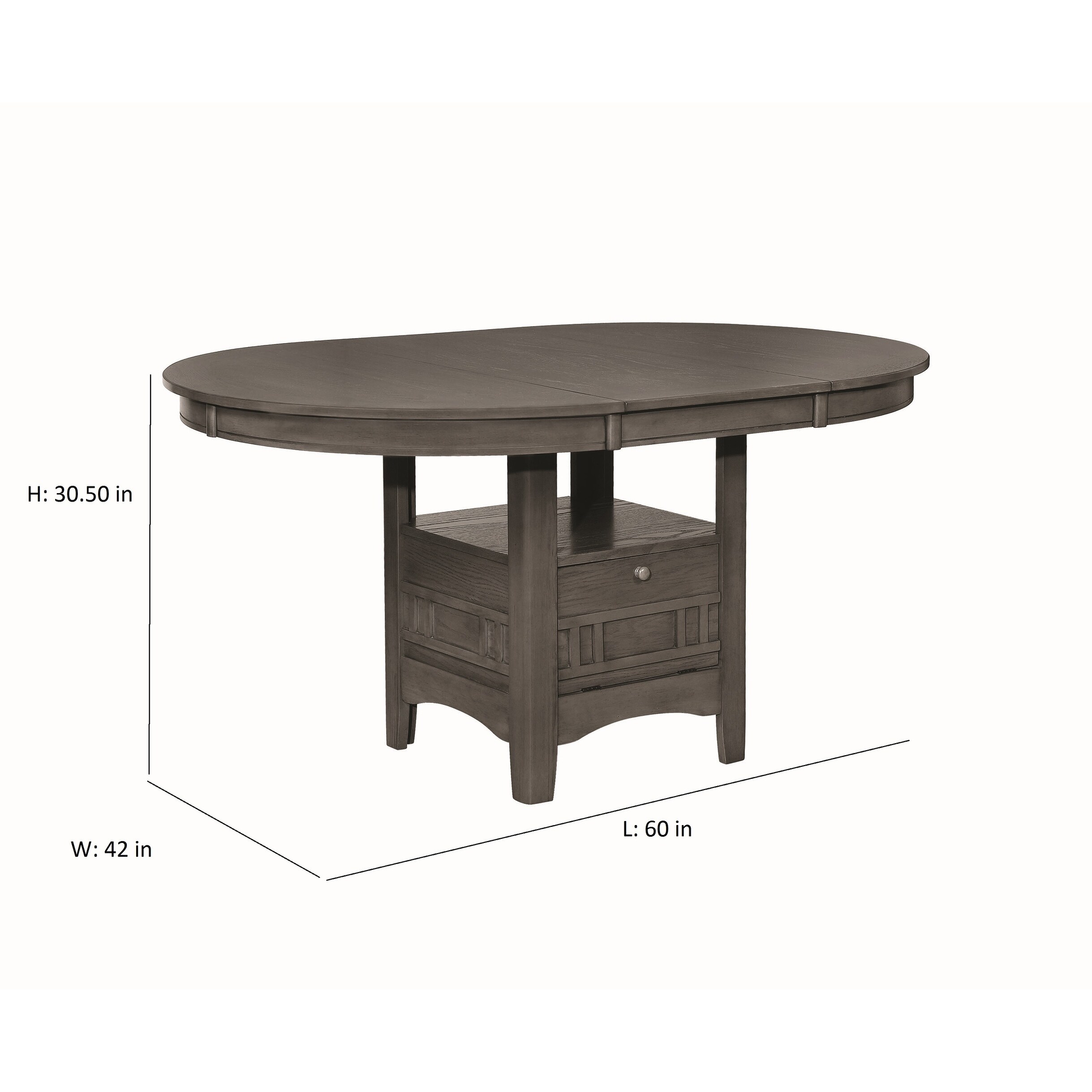 The Gray Barn Bracken Hill Medium Grey Dining Table With Extension Leaf 42 X 30 50 X 60 Overstock 28108930