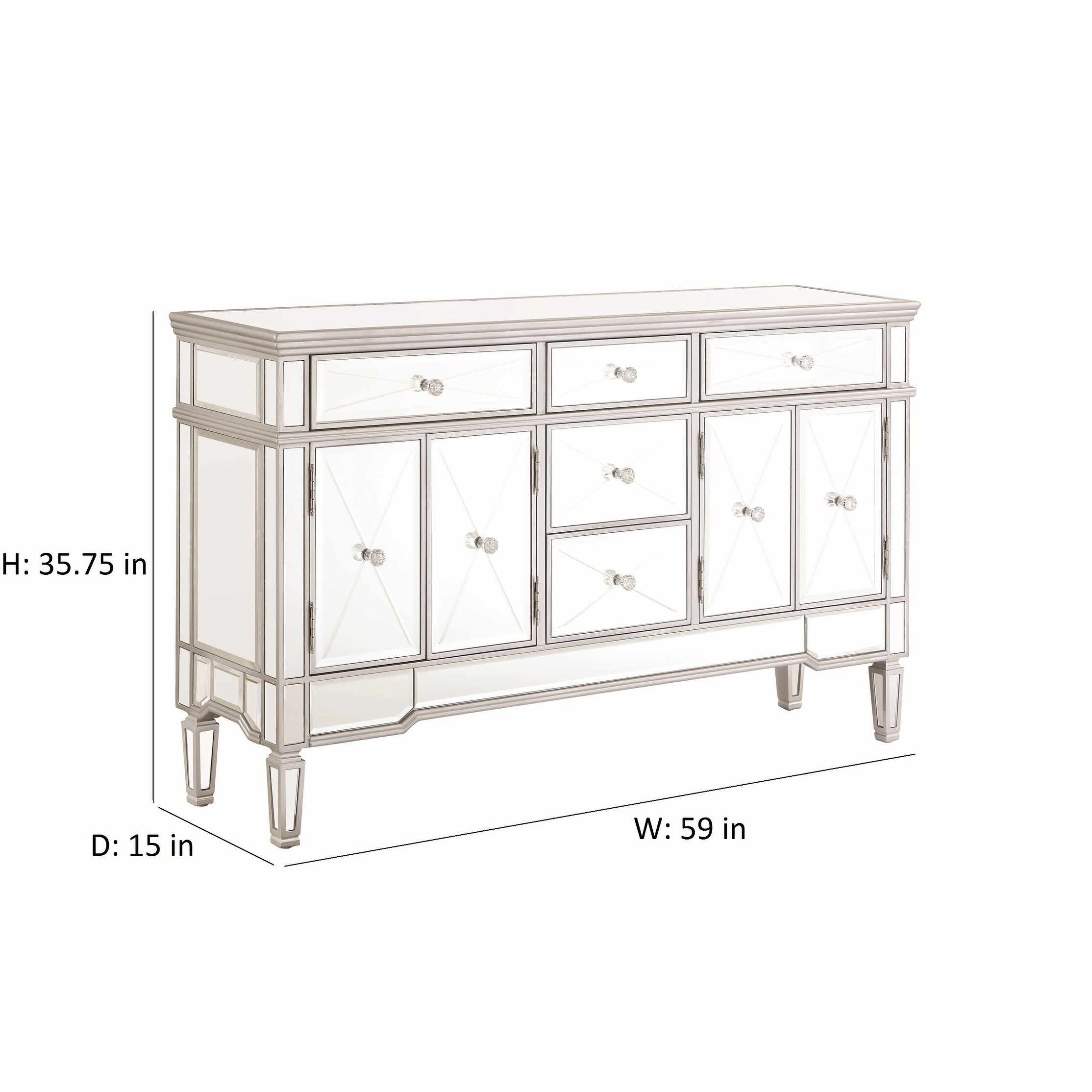 Shop Silver Orchid Bankhead 5 Drawer Accent Cabinet 59 X 15 X