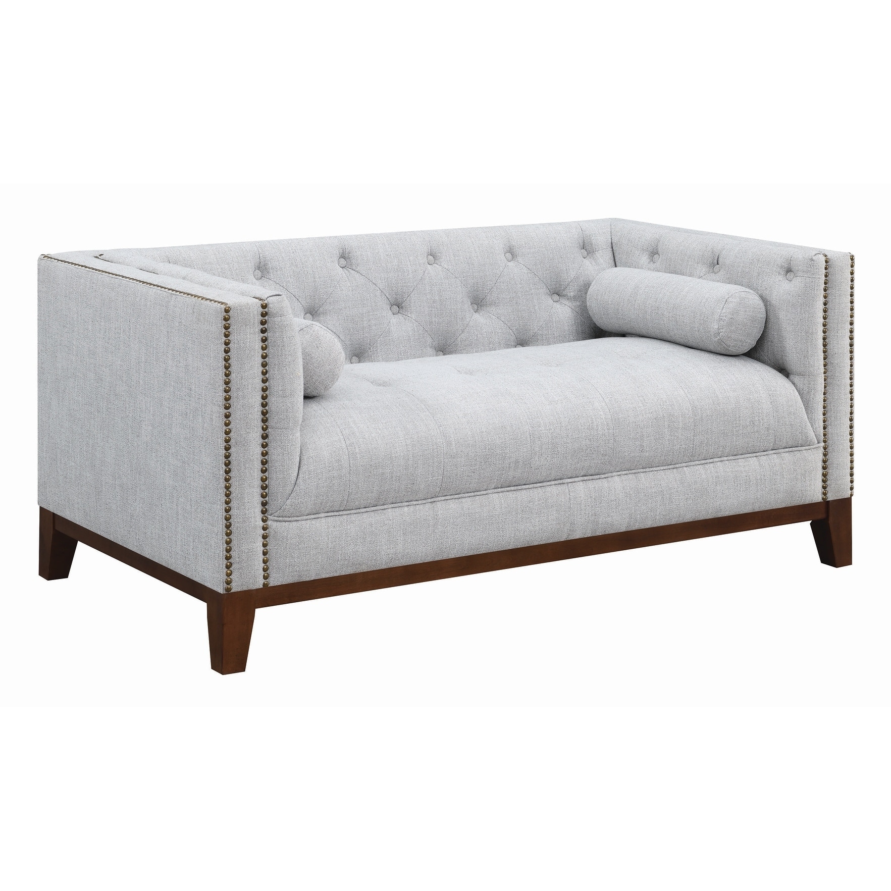 The Gray Barn Blue Dasher Light Grey Upholstered Tufted Light Grey Upholstered Tufted