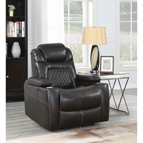 Coaster Furniture Korbach Upholstered Power Recliner with Power Headrest