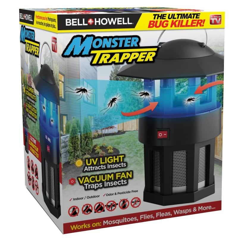 Bell and Howell Monster Trapper Ultimate Hanging Indoor Outdoor Bug Killer - Black