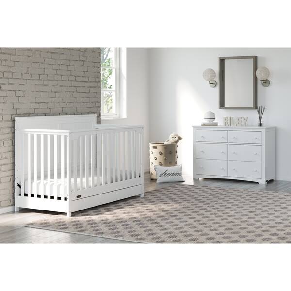 Shop Graco Hadley 4 In 1 Convertible Crib With Drawer White