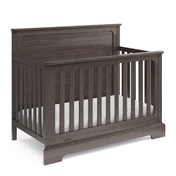 slide 2 of 8, Graco Sage 4-in-1 Convertible Crib, Vintage Slate Gray, Easily Converts to Toddler Bed, Day Bed, or Full Bed