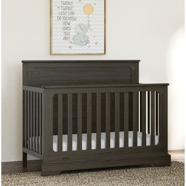 Graco Sage 4 in 1 Convertible Crib Vintage Slate Gray Easily