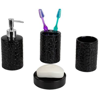 Black Home Basics Bathroom Accessory Sets Find Great Basics Bathroom Accessory Sets