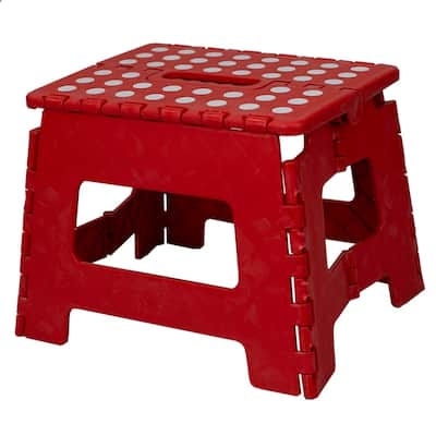 Small Plastic Folding Stool with Non-Slip Dots