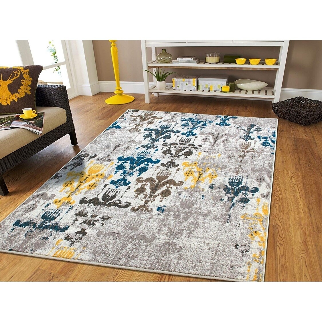 Copper Grove Saarijarvi Distressed Ivory Charcoal Blue And Copper Grove Saarijarvi Distressed