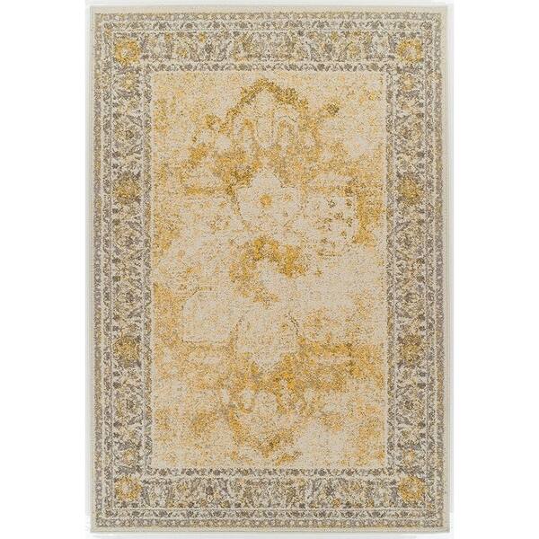 Copper Grove Raisio Distressed Yellow Area Rug On Copper Grove Raisio Distressed