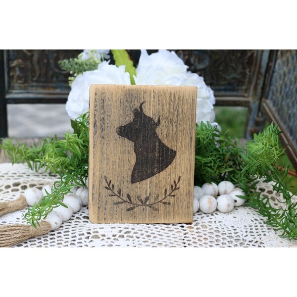 Farmhouse Print Cameo Cow