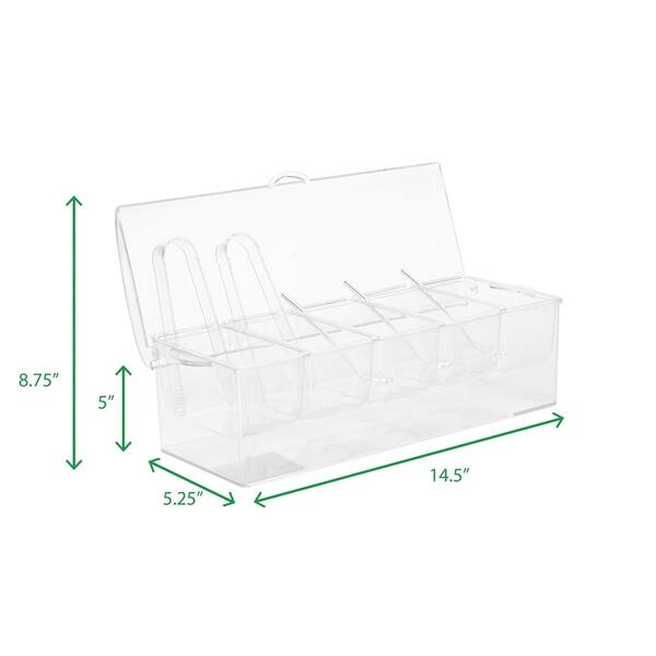 7Penn | Condiment Tray with Ice Chamber Lid Tongs Spoons 5 Condiment  Containers