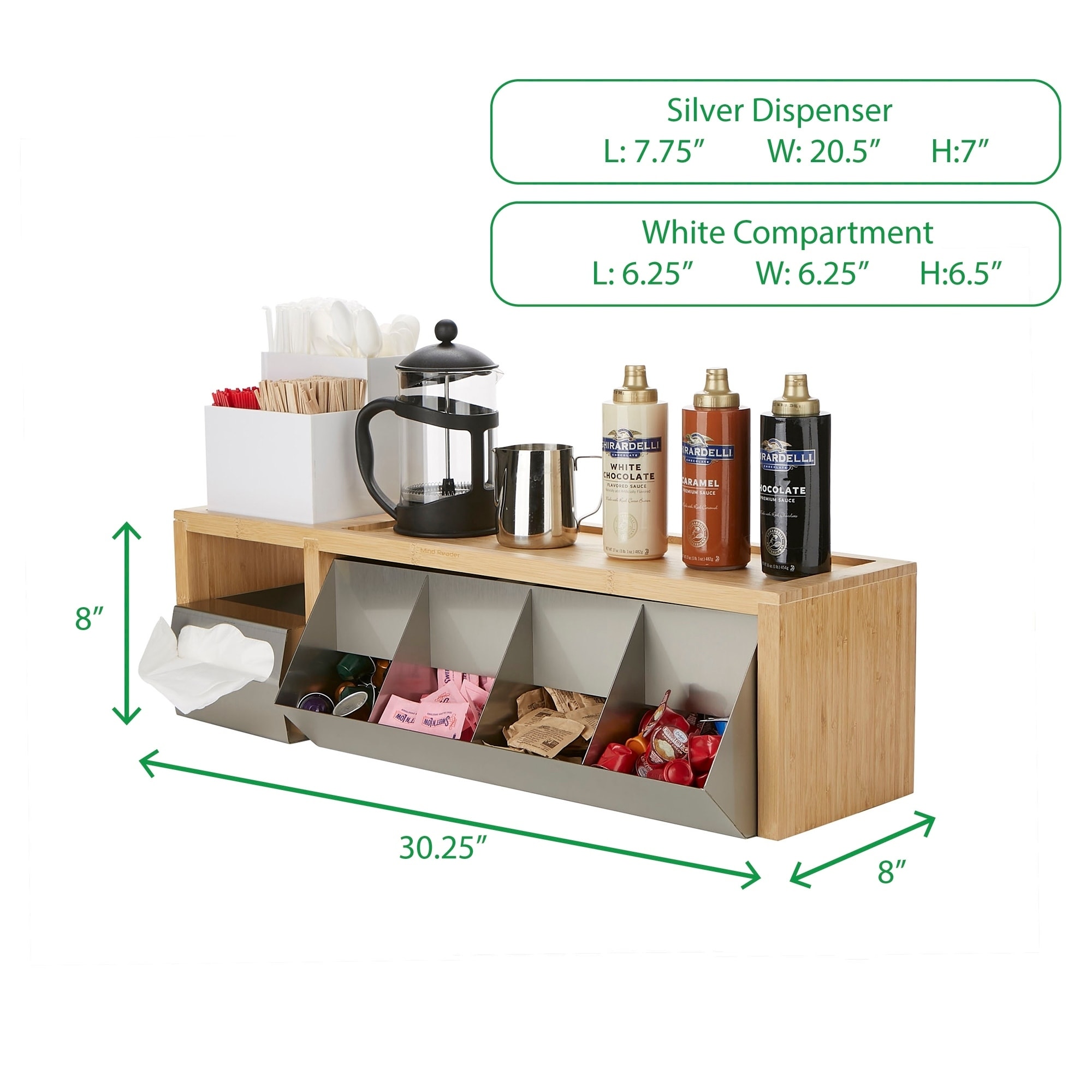 Mind Reader 14 Compartment 3 Tier Large Breakroom Condiment Organizer Black