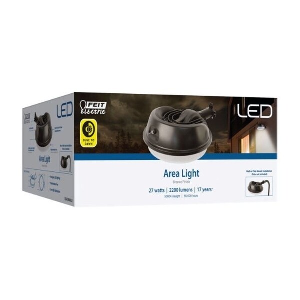 FEIT Electric Dusk to Dawn Hardwired LED Bronze Security Light. Opens flyout.