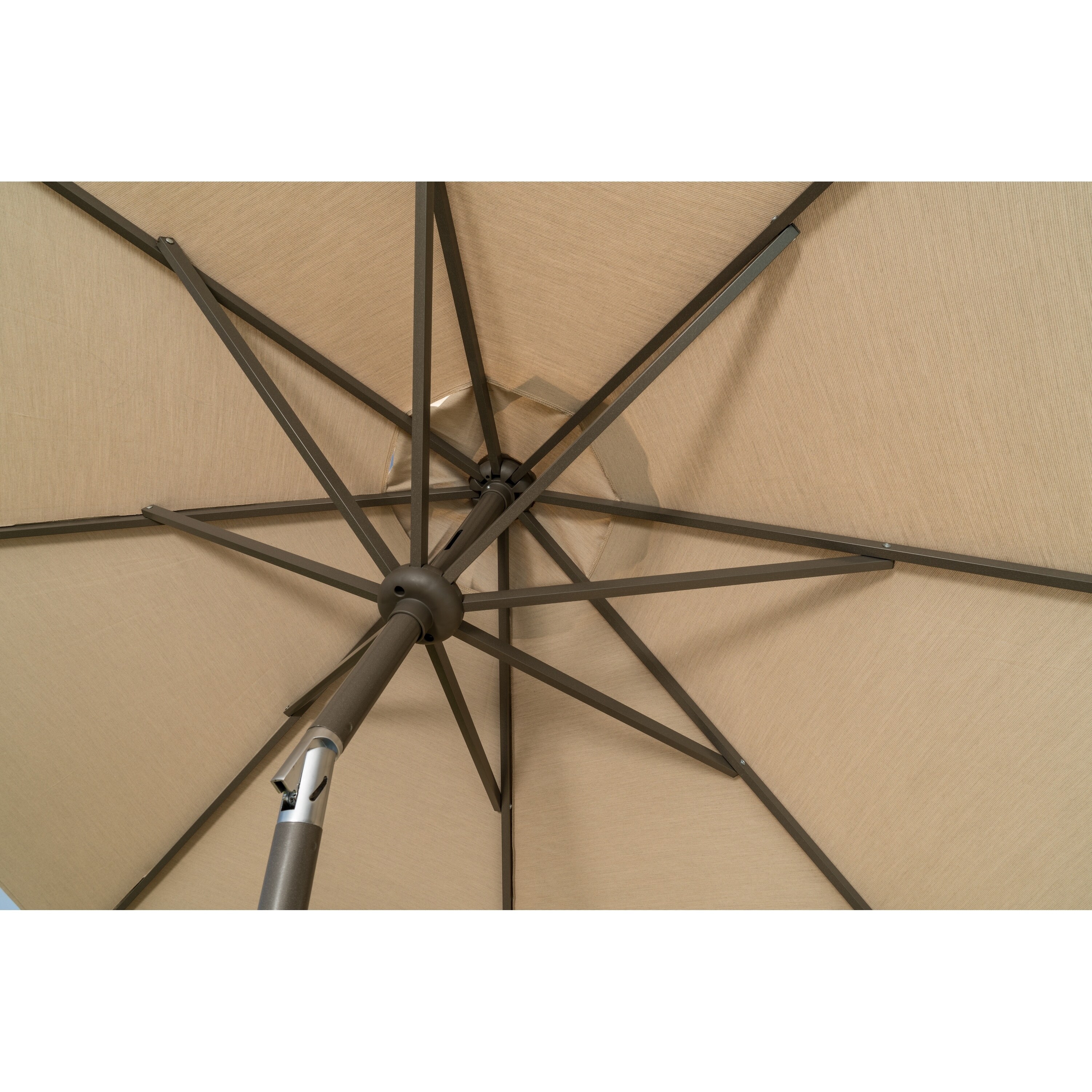 Shop Black Friday Deals On Ace Evert Inc Beige Sunbrella Fabric 9 Inch Auto Tilt Market Umbrella Overstock 28111249