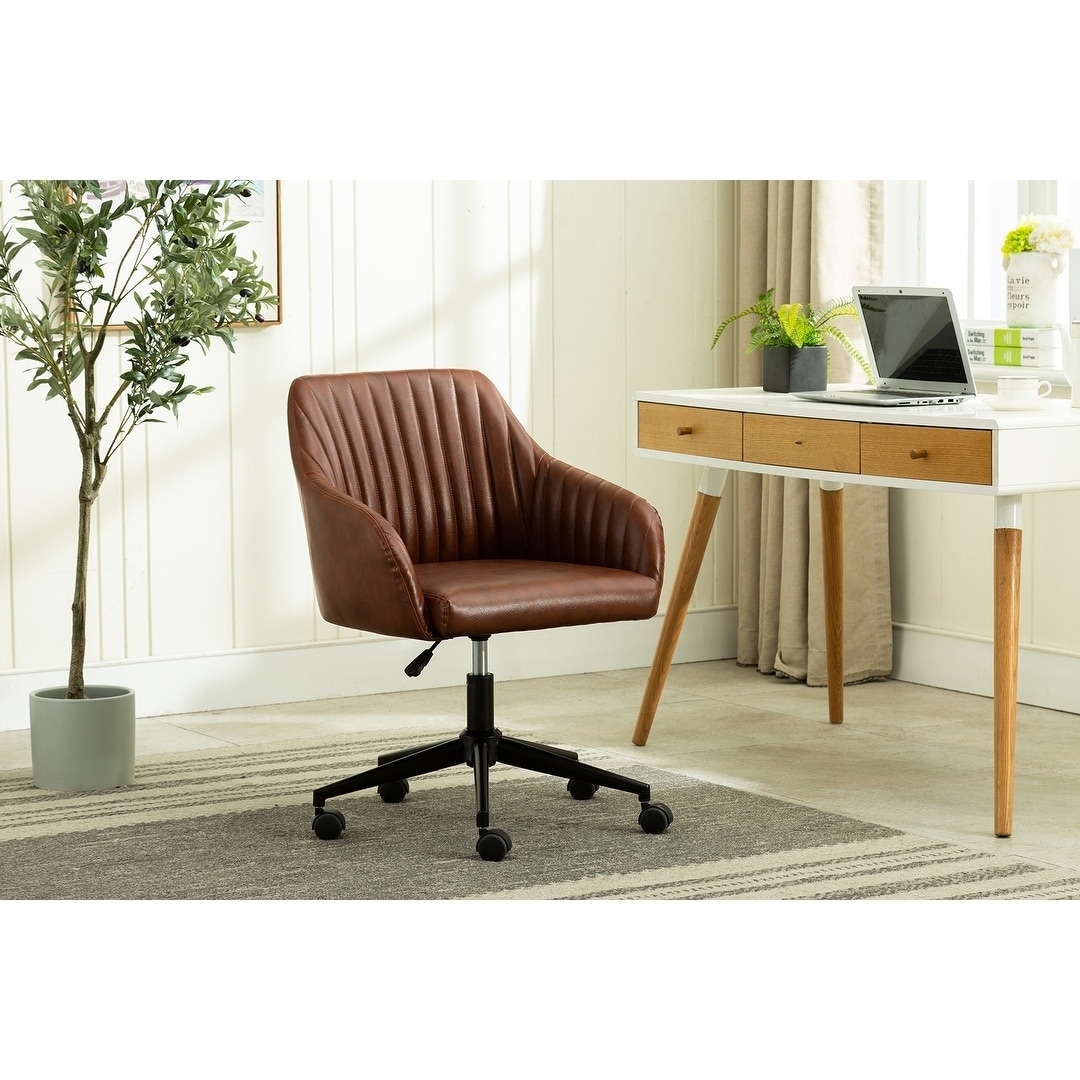 Grey Paxton Leatherette Steel Swivel Base Task Chair