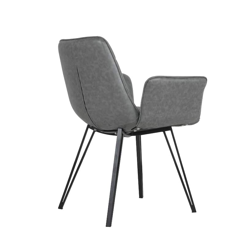 Porthos Home Valo Dining Chairs Set Of 2, Tufted PU Leather Upholstery