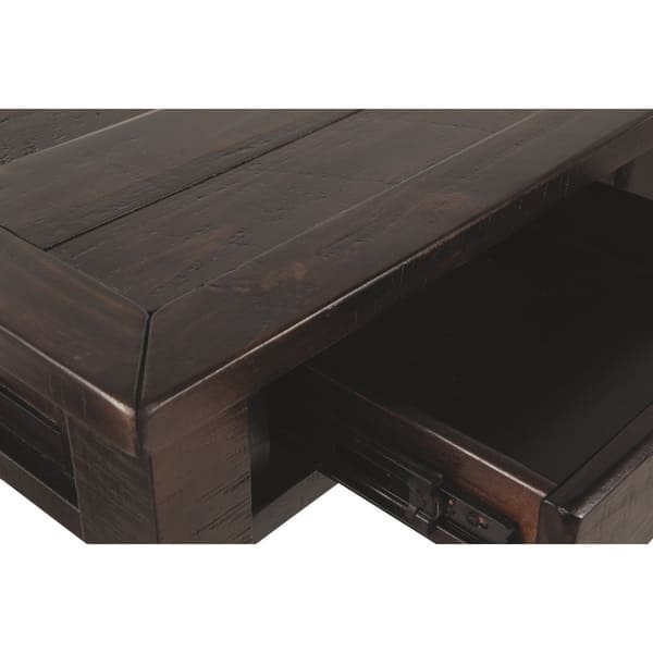 Shop Pine Wood Desk With Three Drawers And Metal Pull Out Brown
