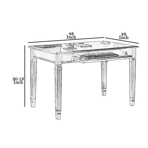 Wooden Desk With Drop Down Keyboard Tray And Turned Legs Drop Down Keyboard Tray And Turned Legs