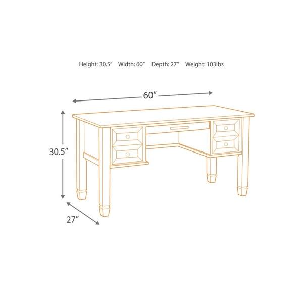 Shop Pine Wood Desk With Two Drawers And Metal Pull Out Brown And