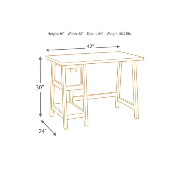 Shop Distressed Wooden Desk With Two Display Shelves And Trestle