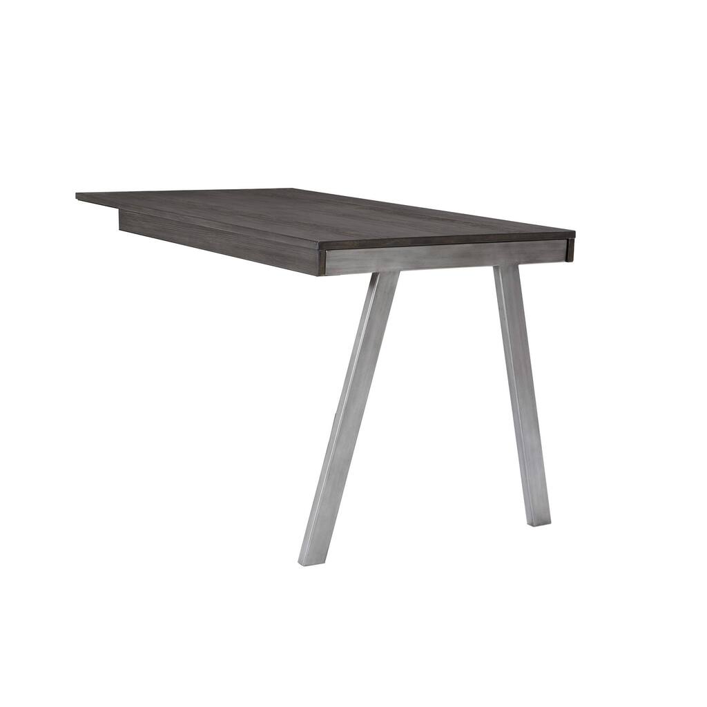 Wooden Bookcase Desk Return with Angled Legs, Gray