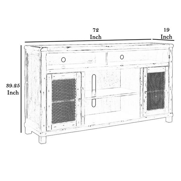 Shop Wooden Tv Stand With Fireplace Option And Wire Mesh Door
