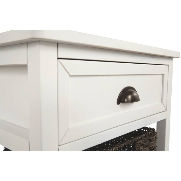 Shop Cottage Style Wooden Accent Table With Two Woven Storage
