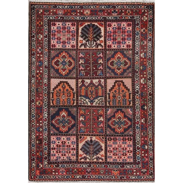 Vintage 5x6 Bakhtiari Persian Patchwork Hand Knotted Wool Area Rug 6 4 X 4 6 Overstock 28115055 5 x 6 area rugs. vintage 5x6 bakhtiari persian patchwork
