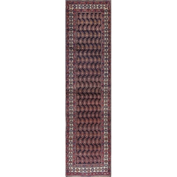 Vintage Oriental Abrash Persian Hand Knotted Wool Runner Rug - 12'7" x 3'4" Runner