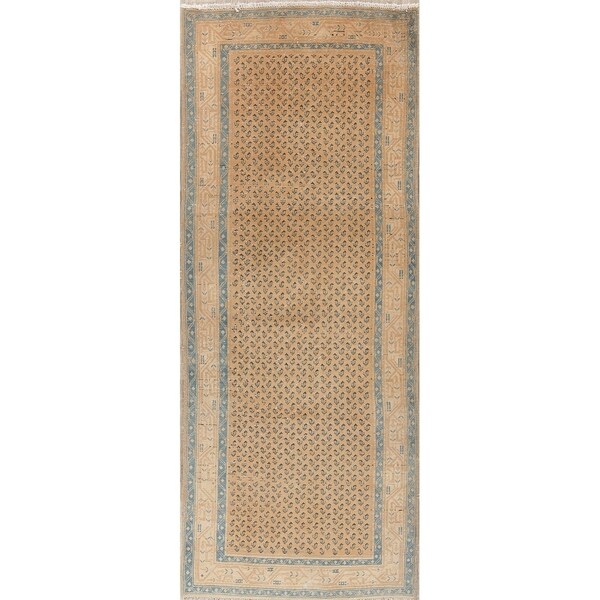 Botemir Persian Vintage Hand-Knotted Wool Oriental Runner Rug - 10'5" x 3'7" Runner