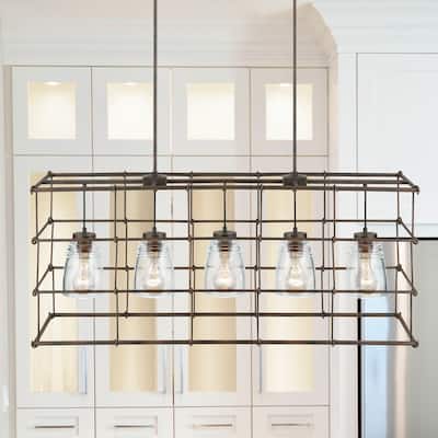 Turner 5-light Nordic Grey Island Fixture/Chandelier