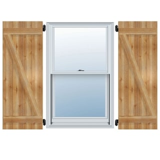 Timbercraft Joined Bnb Z-bar Shutters, Rough Sawn Red Cedar (pair) - On 